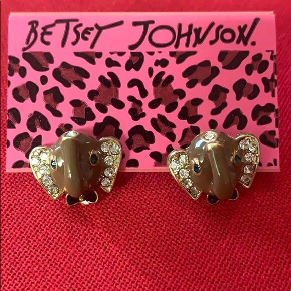 Betsey Johnson Elephant Earrings - Picture 1 of 4